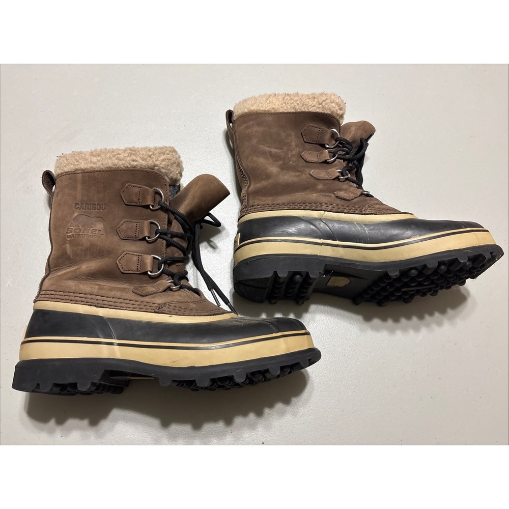 SOREL Caribou Waterproof Mens Ankle Boots in Brown Black - 9US